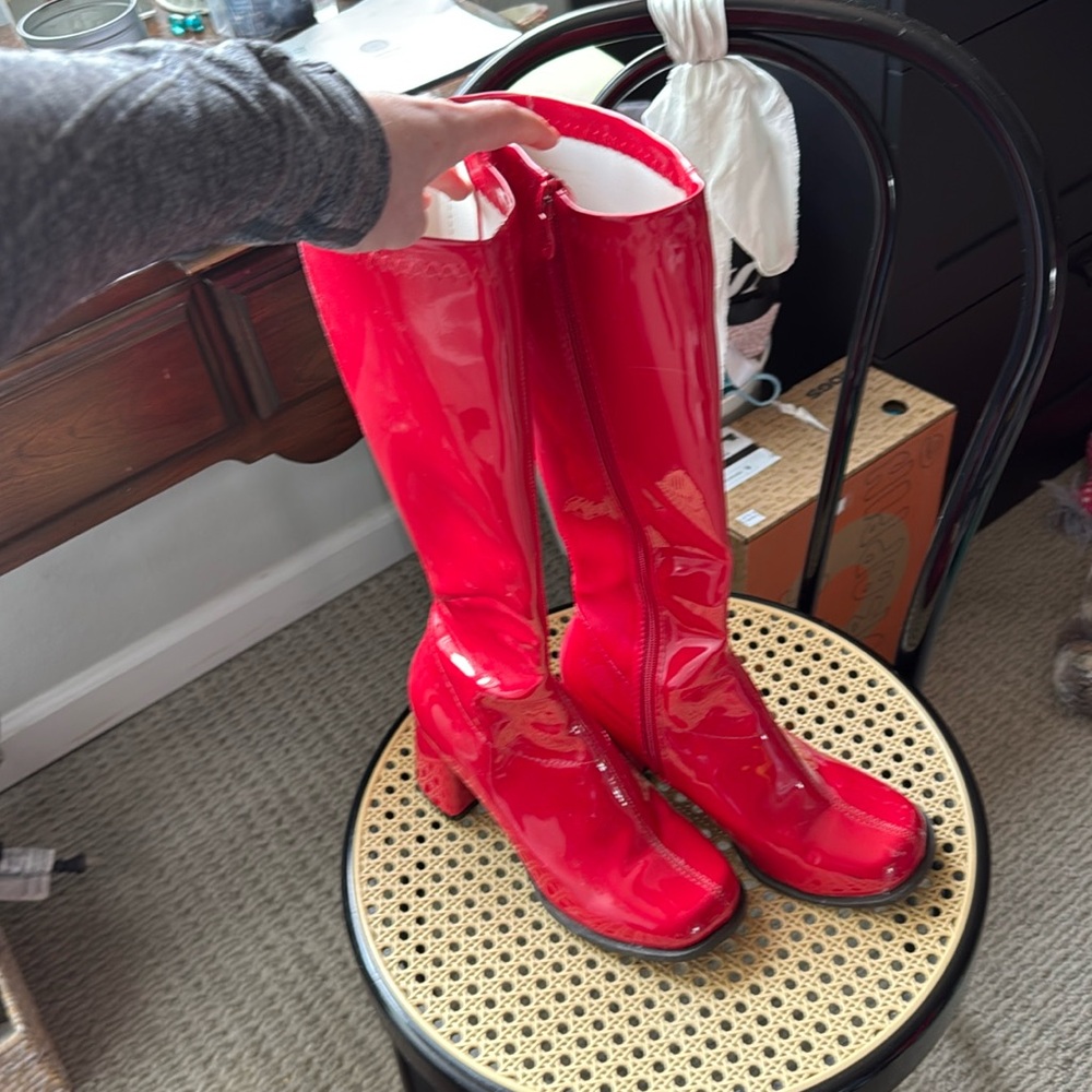 Red GoGo Knee-High Costume Boots